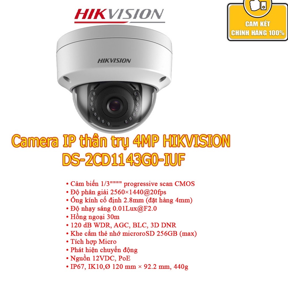 Bộ Camera 1/2/3/4 Mắt IP POE HIKVISION 4.0MP [ TÍC HỢP MIC ] - Hàng Chính Hãng, Bảo Hành 24 Tháng