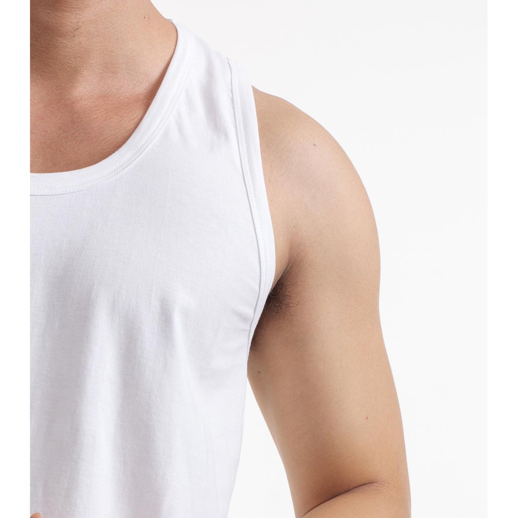 Áo ba lỗ nam trắng lót balo cotton 3 co giãn như áo thun thấm mồ hôi tập gym | BigBuy360 - bigbuy360.vn
