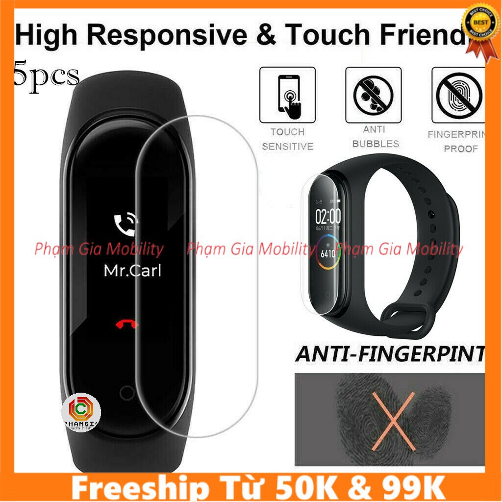 Combo hai miếng dán màn hình dẻo ppf cho Xiaomi Mi Band 4 / mi Band 5