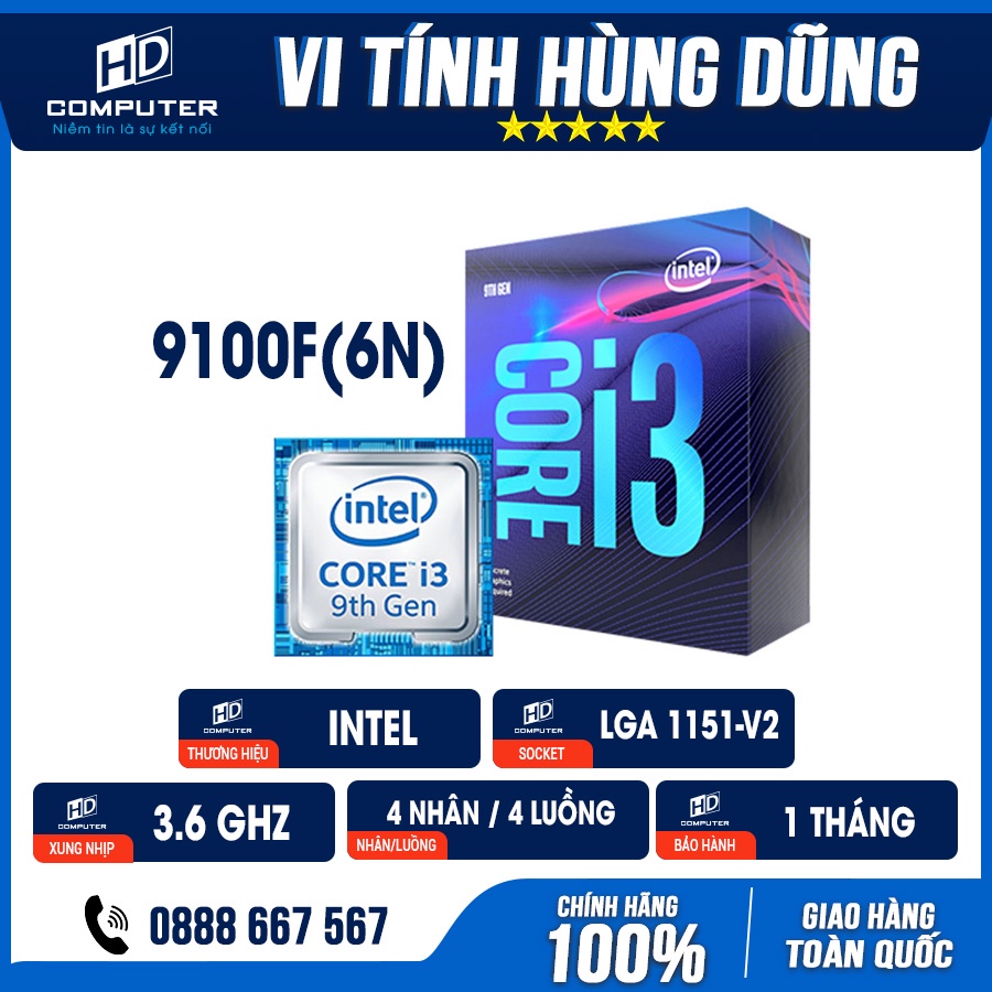 CPU socket 1151 V2, cpu i3 8100, i3 9100f, cpu máy tính thế hệ 8 9 chạy main h310, b360, b365, z370