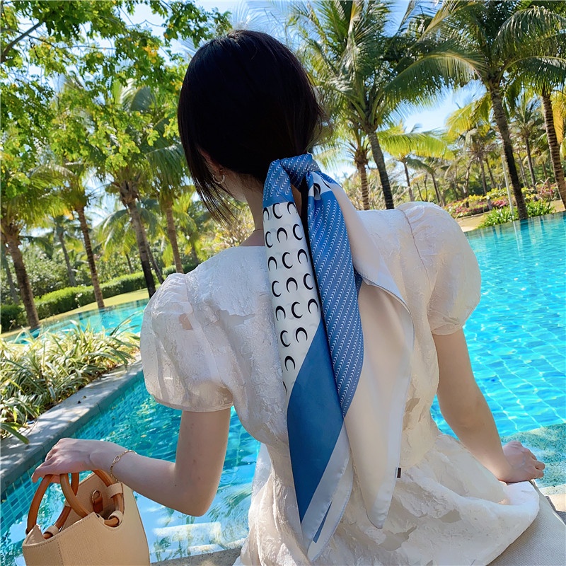 Khăn lụa vuông 70- Khăn turban quàng cổ làm áo yếm lụa Chiffon- Họa tiết Sang chảnh