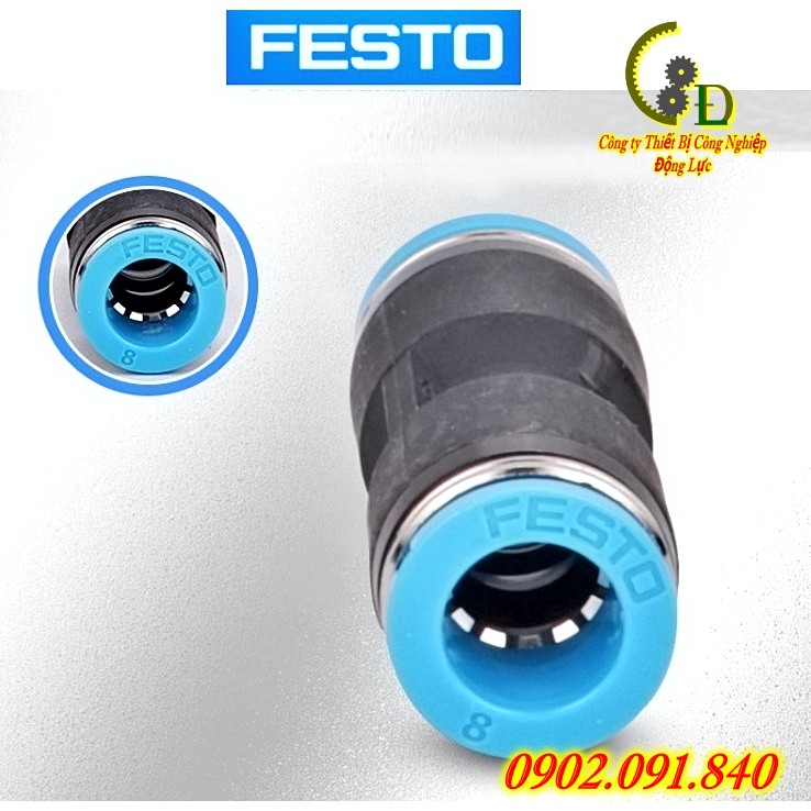 Khớp nối nhanh thẳng dây hơi máy nén khí Festo Đức 1cái QS✴️Chính Hãng✴️Van tiết lưu, đầu cút ống khí phi 4/6/8/10/12