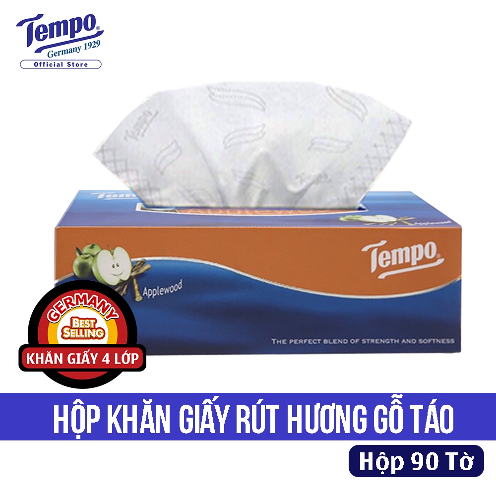 Hộp Khăn Giấy Rút 4 Lớp Với 2 Mùi Hương TEMPO - 90 Tờ/Gói