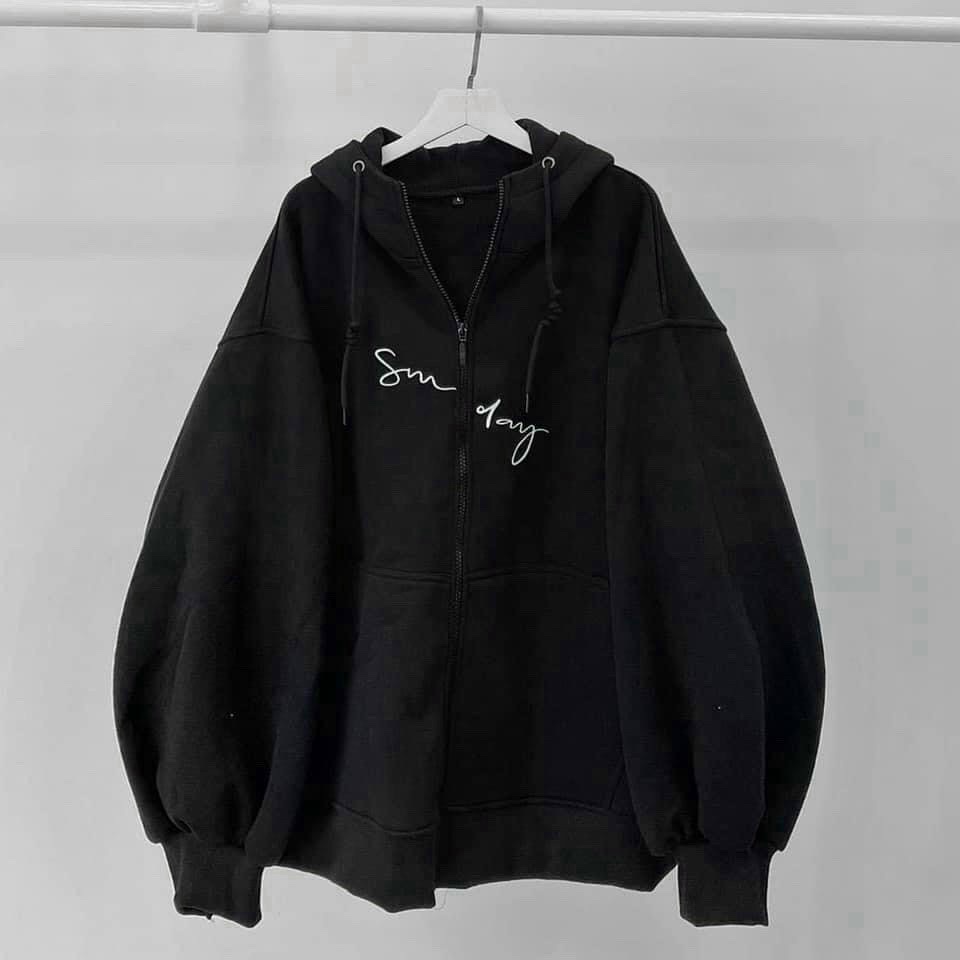 Áo khoác chống nắng - Áo Hoodie Nam Nữ, Nỉ Ngoại Cao Cấp Tay Phồng In Chữ SUN DAY Form Rộng Thoải Mái