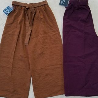 Quần Culottes cạp chun thắt lơ vải đũi