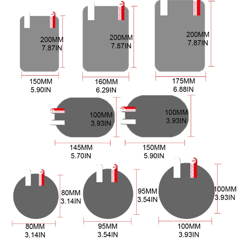 Set 2 Miếng Dán Bảo Vệ Kính Chiếu Hậu Xe Hơi Chống Sương Mù Chống Nước Mưa