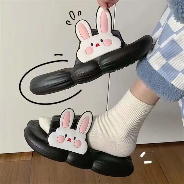 Dép Đi Trong Nhà Mềm Mại Thoải Mái Chống Trượt In Hình Thỏ Dễ Thương Phong Cách Hàn Quốc Cho Nữ