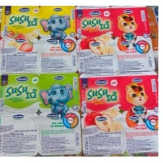 Sữa chua Susu IQ các vị Có đường/Dâu chuối/Táo chuối lốc 4 hộp x 80g
