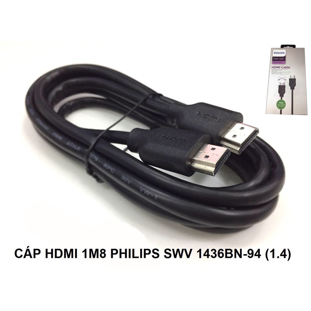 Cáp HDMI Philips ( 1.4 )1.8m SWV 1436BN/94 , 3.6m SWV 1438BN/94 có ethenet