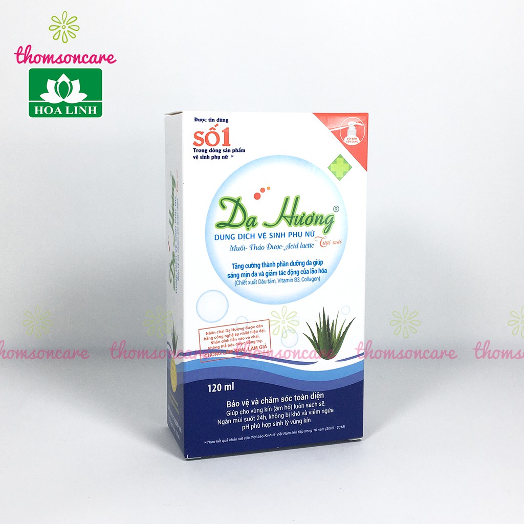 Dạ hương chai 120ml có vòi tiện dụng - Dung dịch vệ sinh phụ nữ, nước rửa phụ khoa hàng ngày của Hoa Linh