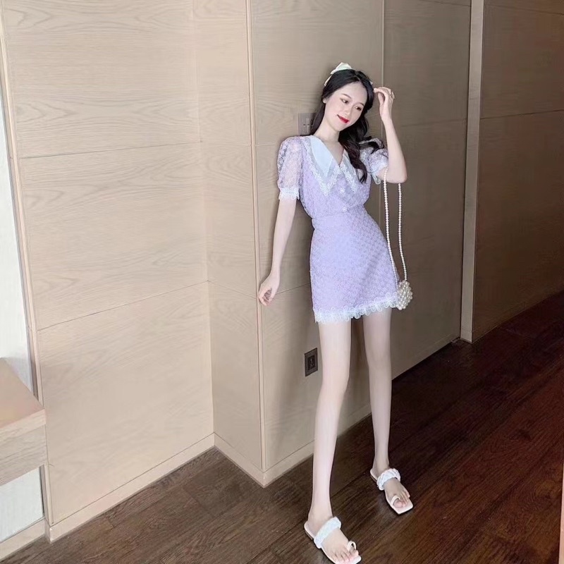 [QCCC SẴN] Set áo + chân váy chữ A hoạ tiết hoa nổi phối ren cực xinh . | BigBuy360 - bigbuy360.vn