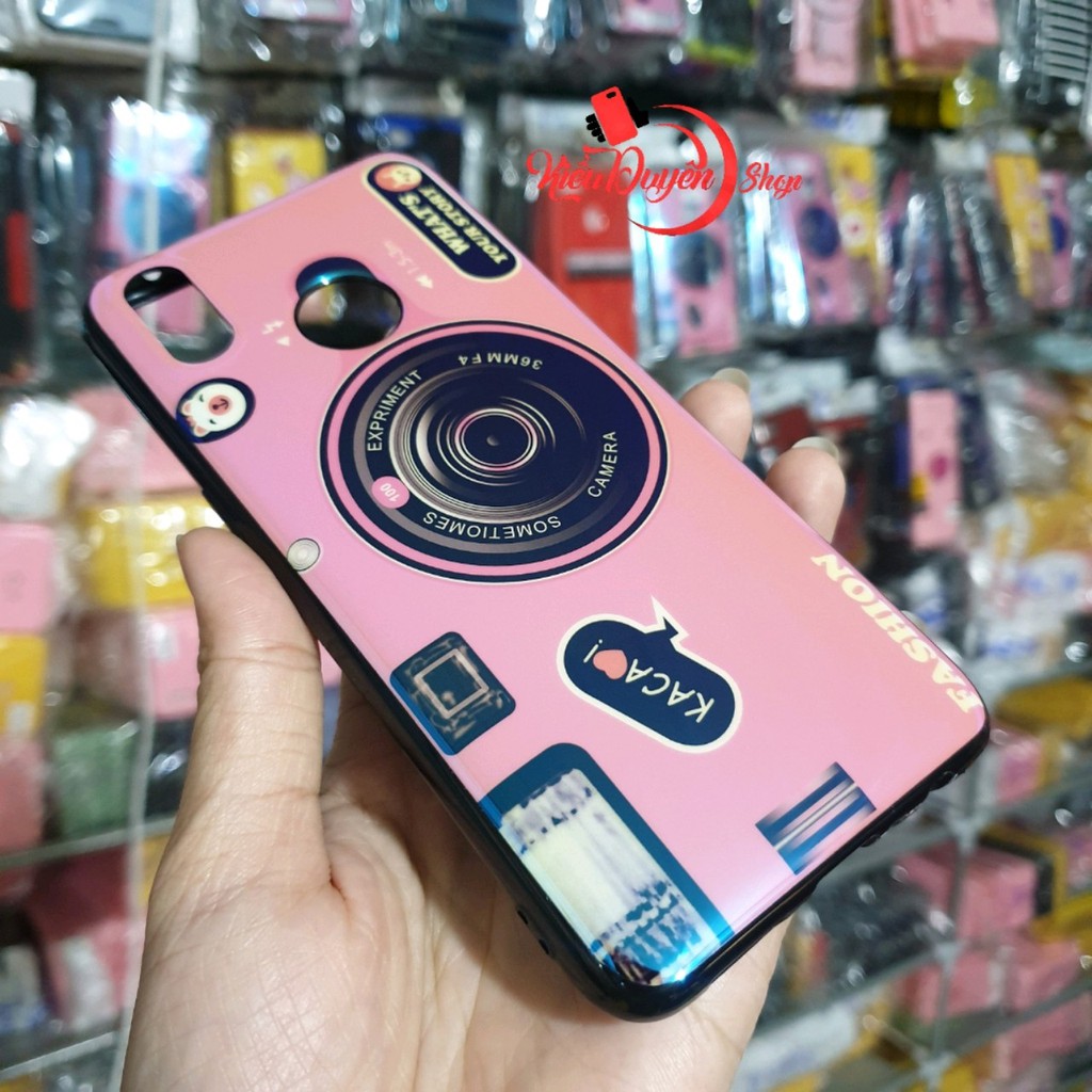 Ốp lưng Realme 3 Pro hình máy ảnh kèm giá đỡ và dây đeo