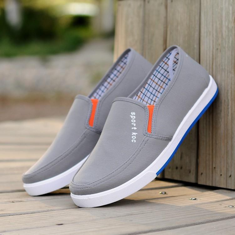 HN-Giày lười sneaker cách tân không dây MÀU XÁM - Giày vải thời trang cao cấp nam/nữ