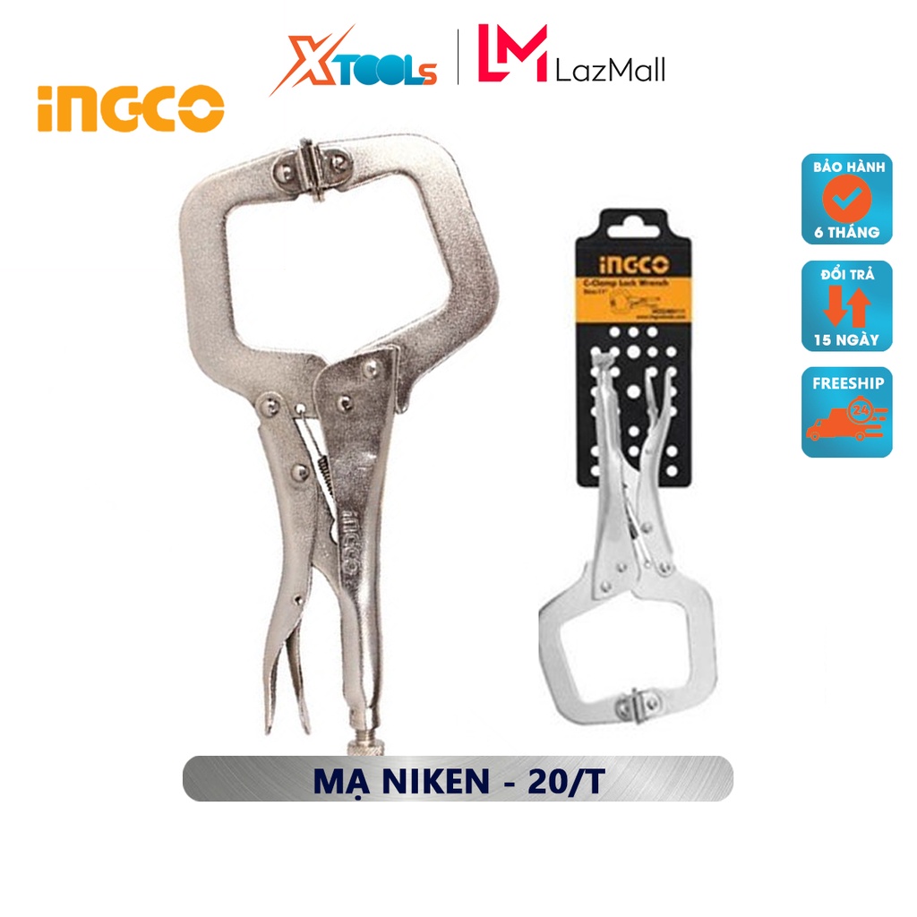 Kềm bấm khóa INGCO HCCLW0211 | kìm bấm khóa C size 11 inch dùng chất liệu thép Carbin, mạ Niken 30/T, kìm được sử dụng đ