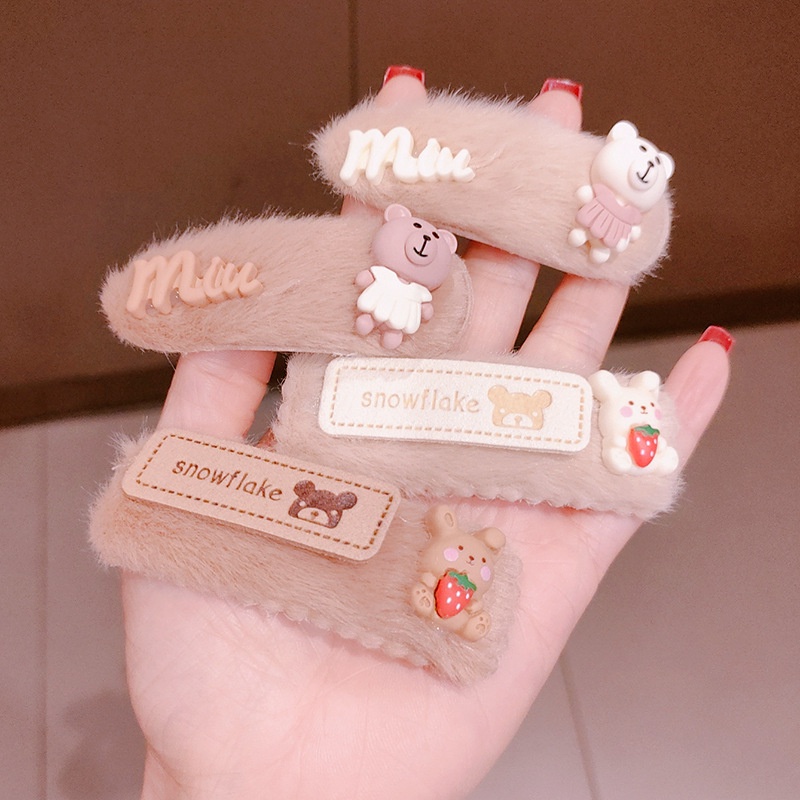 Kẹp tóc hình gấu dễ thương phong cách Hàn Quốc thời trang thu đông