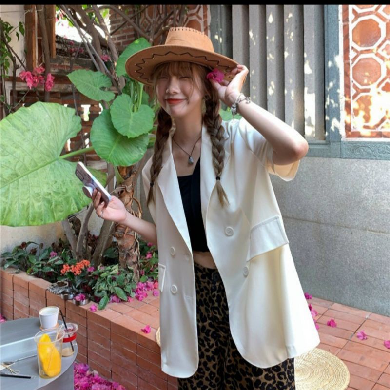 áo blazer cộc tay 4cúc ảnh thật