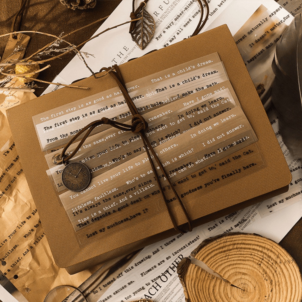 Sticker - Set Stickers Dòng Chữ Tiếng Anh Trong Suốt Và Có Màu Trang Trí Bullet Journals