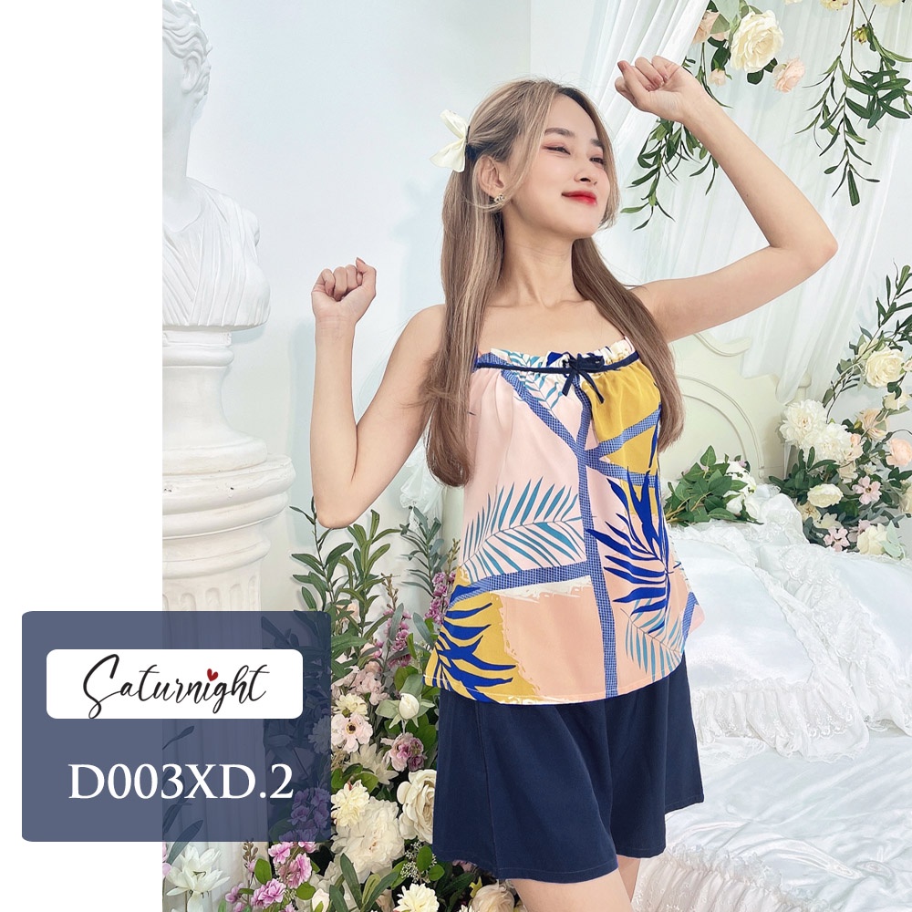 Đồ bộ nữ mặc nhà, đồ ngủ nữ 2 dây SATURNIGHT D003
