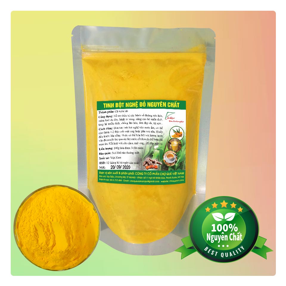 Tinh bột nghệ đỏ nguyên chất gói 500g chuyên dùng để tạo màu thực phẩm như xôi, bánh, thạch,mứt hoặc dùng để uống