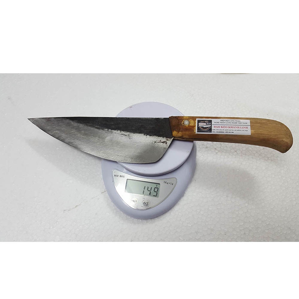 Dao bầu thái lọc thịt nhà bếp Khalik DKL004 siêu sắc bằng nhíp xe ô tô chuẩn làng nghề rèn Đa Sỹ