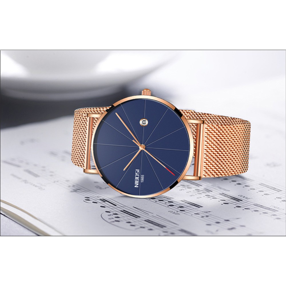 ĐỒNG HỒ NAM NIBOSI 2321 CHÍNH HÃNG - MÀU ĐEN/VÀNG ĐỒNG