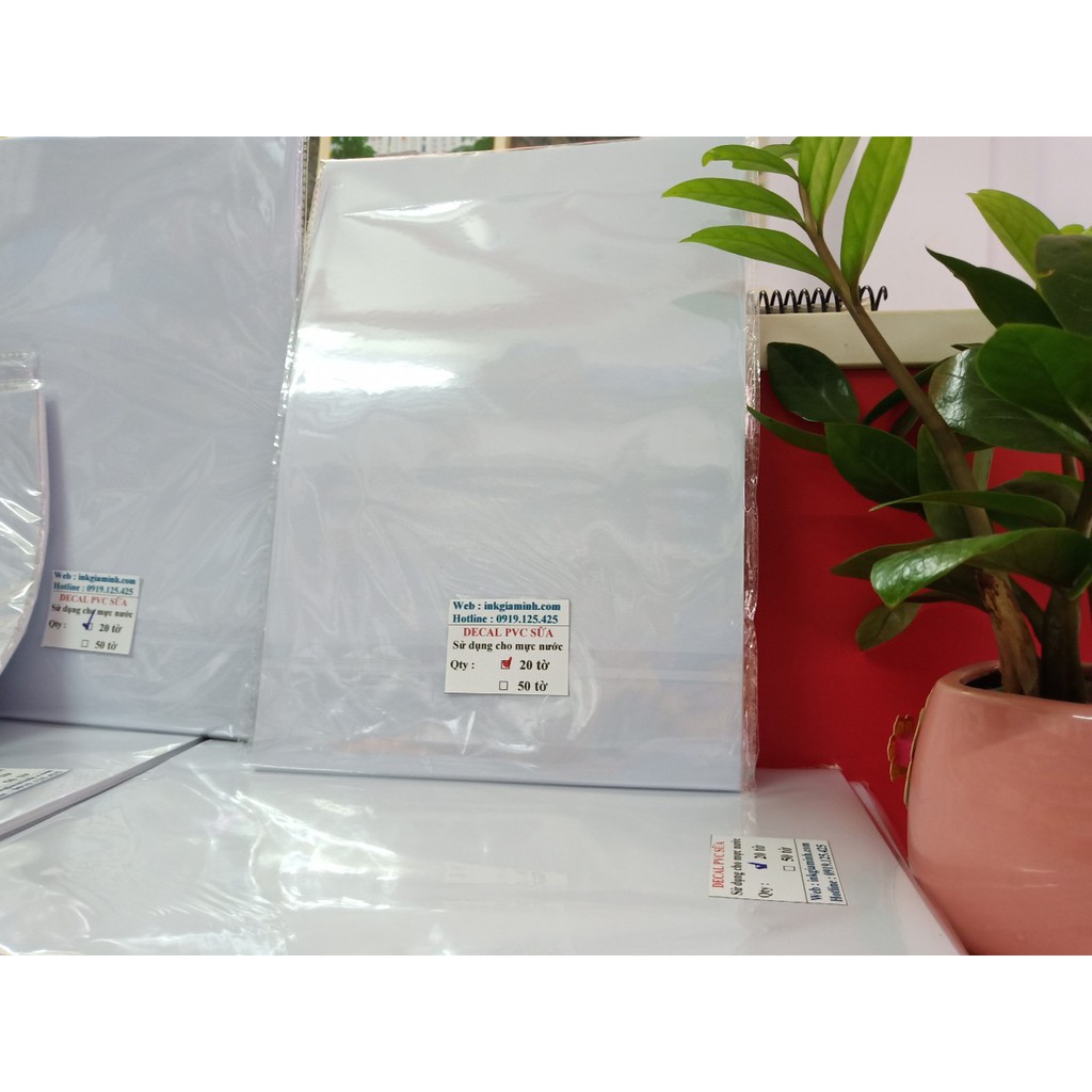 COMBO 10 XẤP  DECAL PVC TRẮNG SỮA- KHỔ A4