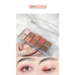 Bảng phấn mắt 10 ô ROTO - bám màu tốt, nhũ mịn, lên màu cực đẹp