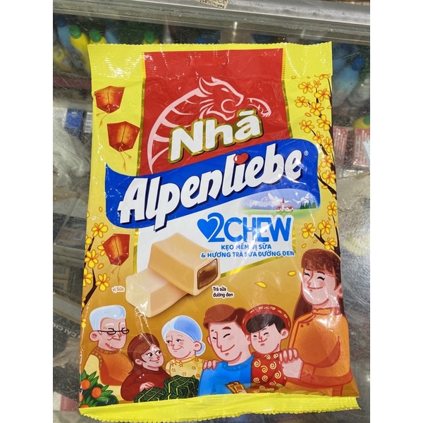 Kẹo Mềm Alpenliebe Vị Sữa &amp; Trà Sữa Đường Đen