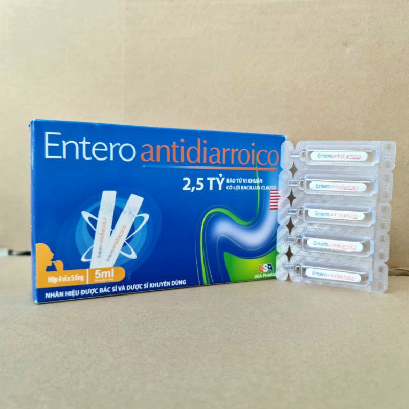 Men tiêu hóa Entero Antidiarroico cân bằng vi khuẩn đường ruột - Hộp 20 ống
