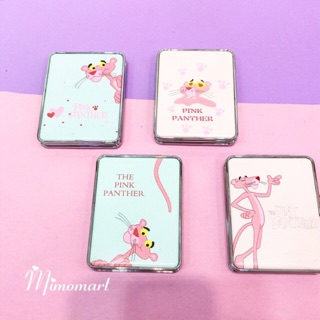 Gương cầm tay bỏ túi 2 mặt Pink panther báo hồng