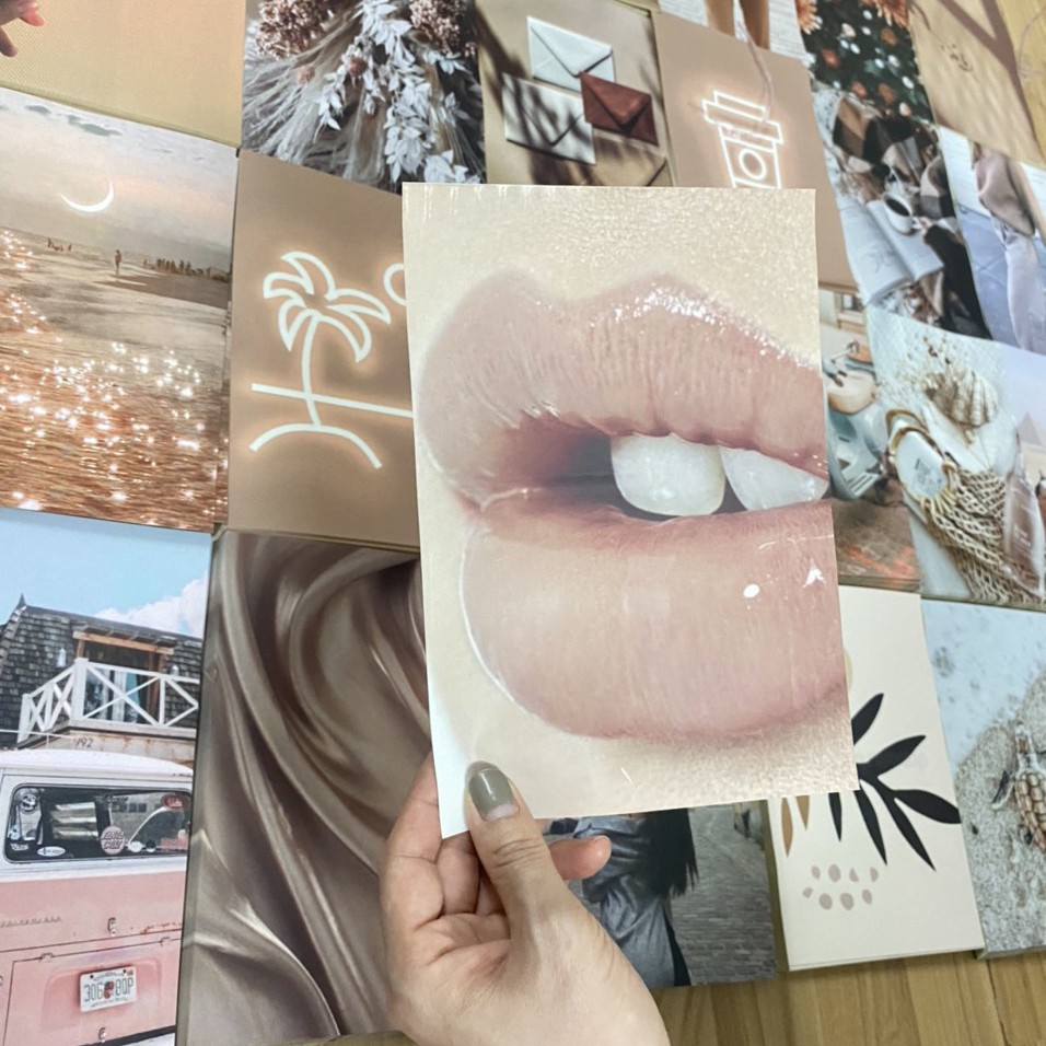 Wall collage decor vintage sticker dán tường cute decal theme Be Mẫu 2 1302