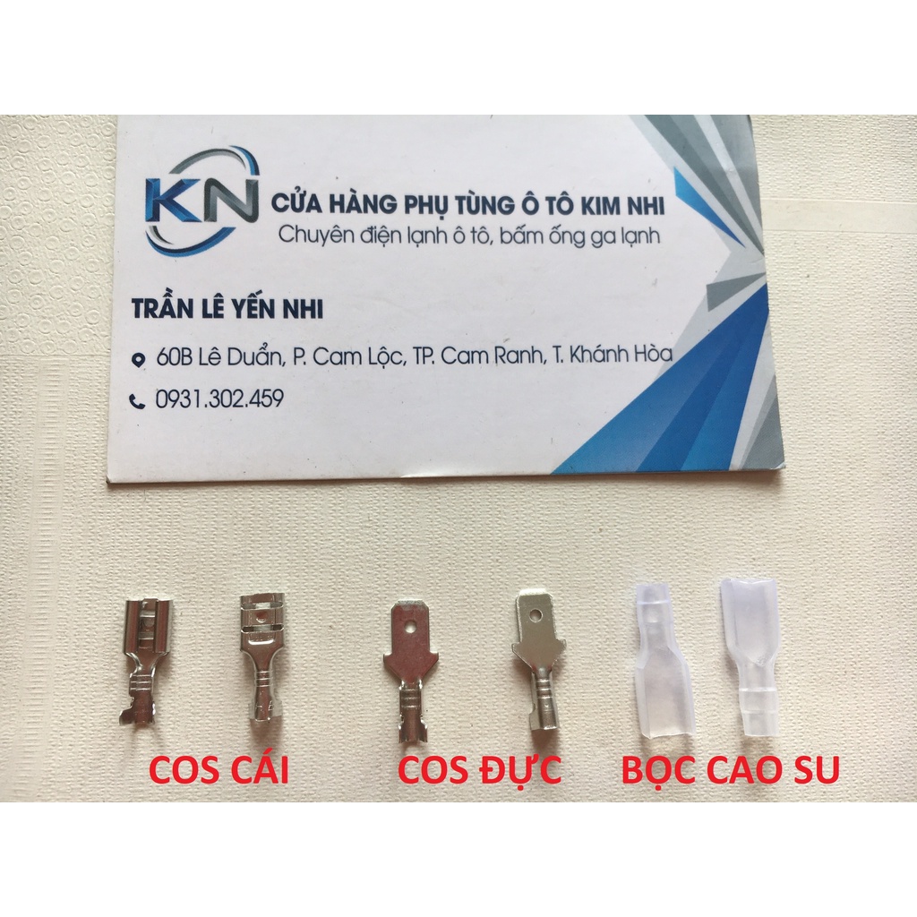 Đầu cos đực cái 4.8mm thép không gai