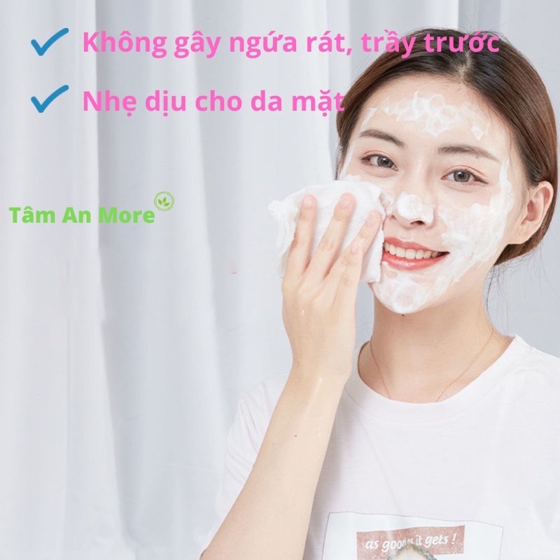 Khăn mặt khô Aminerry, tẩy trang lau khô lau ướt, khăn lau mặt  siêu mềm, dai, mịn (40 miếng/ cuộn)