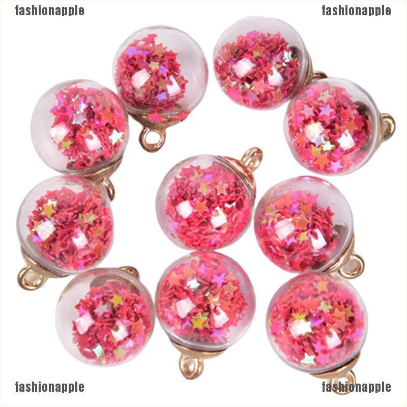 Set 10 Mặt Dây Chuyền Kính Hình Ngôi Sao Năm Cánh