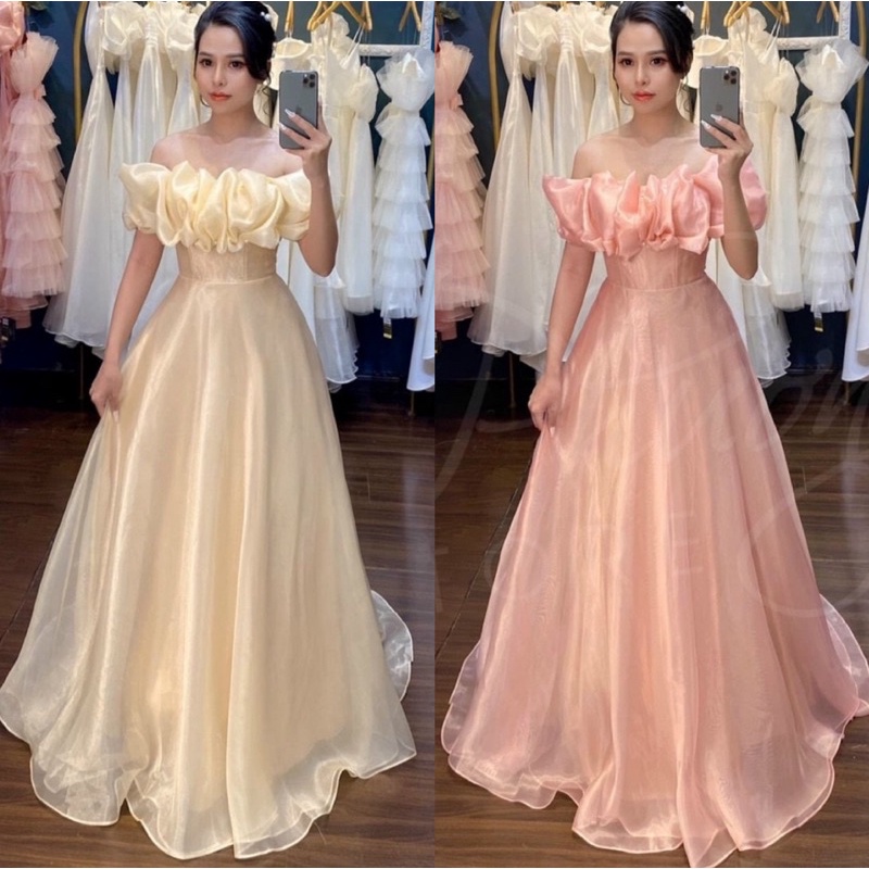 ĐẦM MAXI TRỄ VAI DÚN full size S/M/L /XL