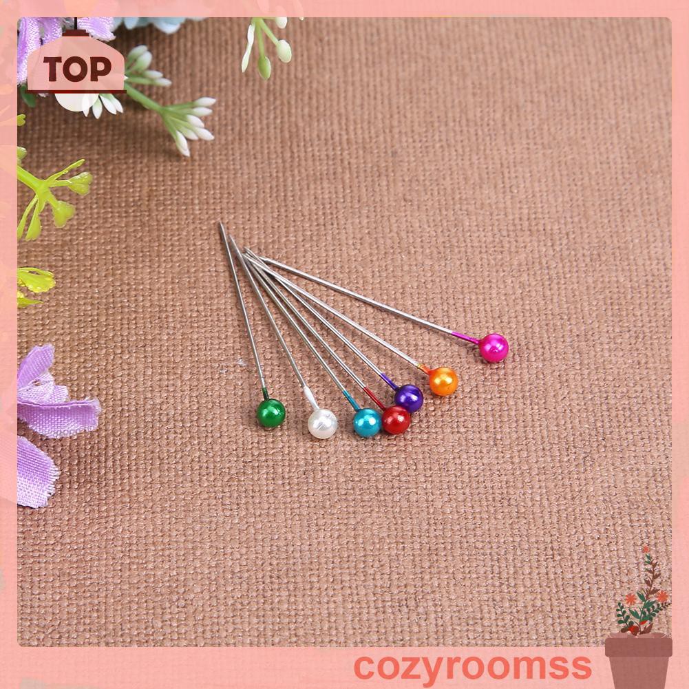 Cozyroomss 100pcs Round Pearl Head Sewing Needles Stitch Pins Wedding Bride Pins