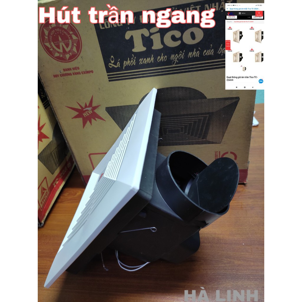 Quạt hút gió hút mùi âm trần hút ngang 15Av4/ 20Av4/25AV4 TiCO 1 chiều
