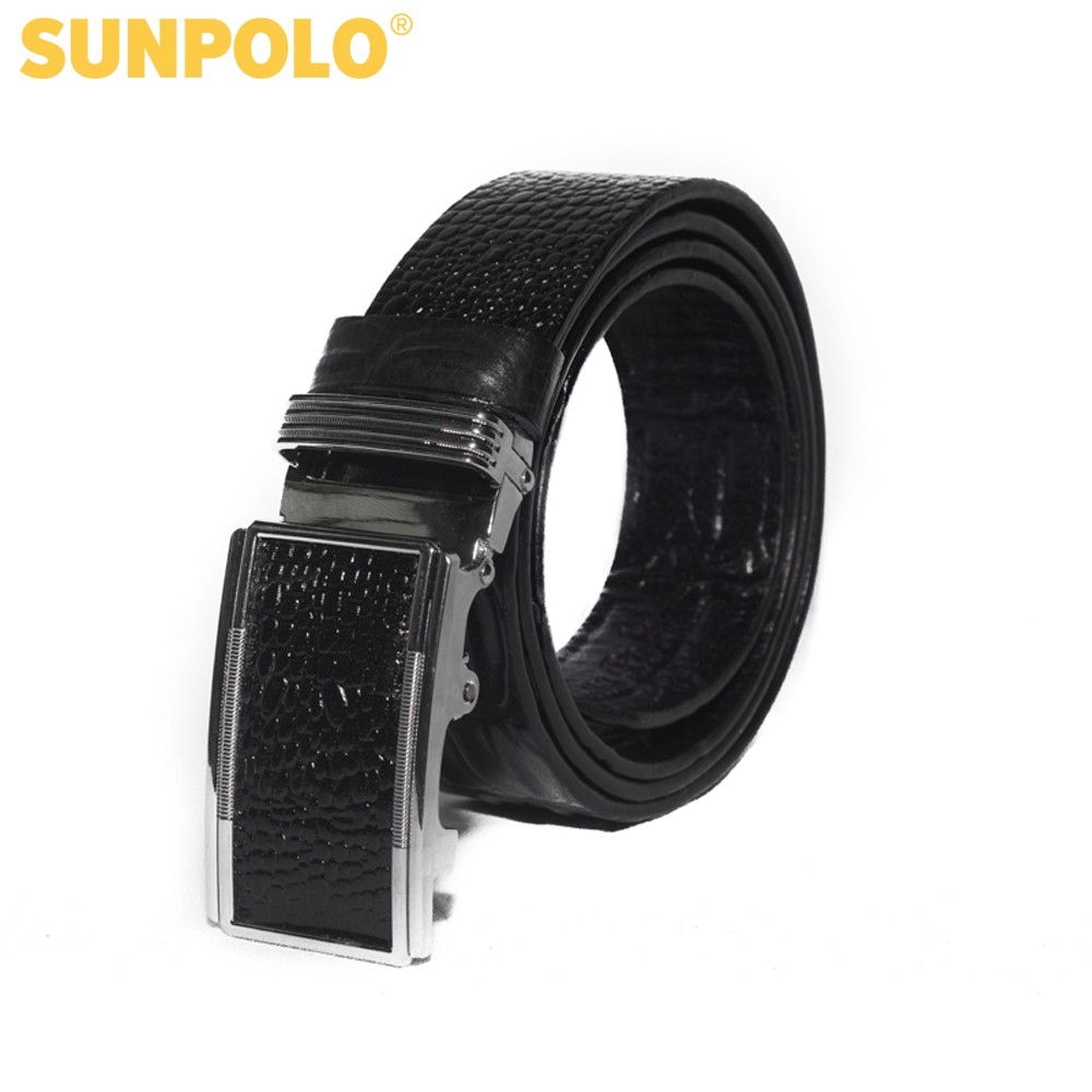 Dây nịt nam da bò SUNPOLO Đen Nâu - BSAL02