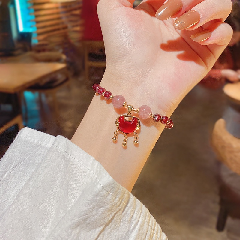 Vòng đeo tay chuỗi hạt đá thạch lựu nhân tạo thời trang dành cho nữ