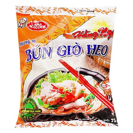 Bún mắm Hằng Nga gói 73g (bún mắm,giò heo, bò Huế, tôm chua cay) (1 gói)