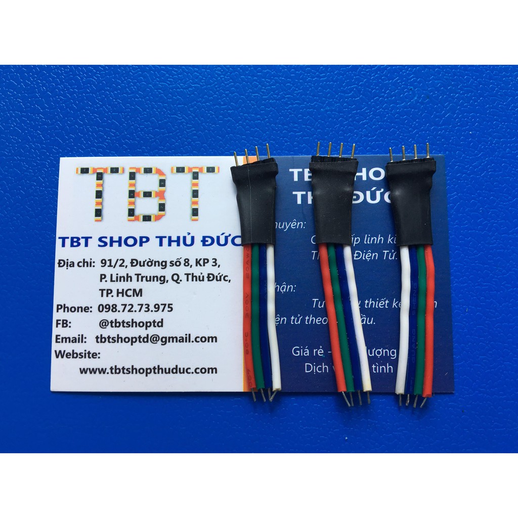 Đầu jack nối led dây RGB 5050, 3528 đực (5cm)