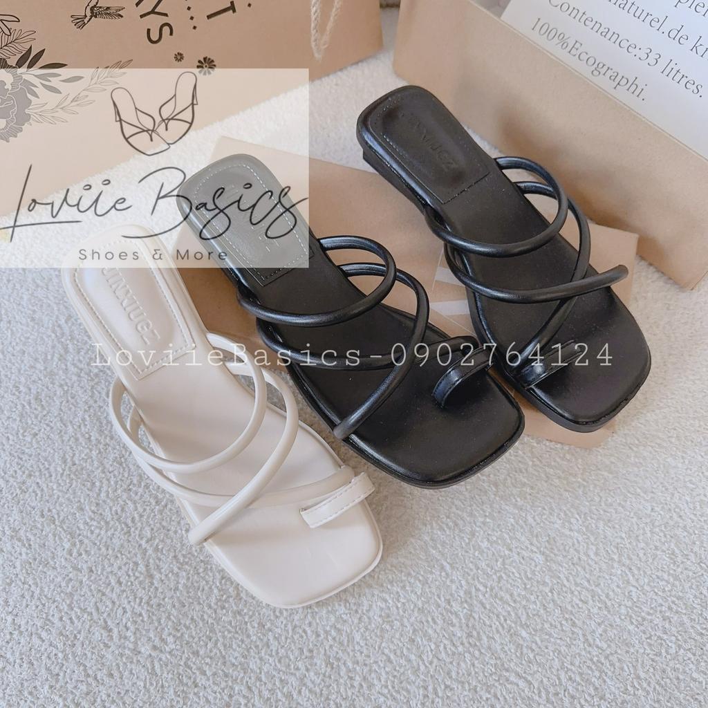 DÉP CAO GÓT LOVIIE BASICS - GUỐC NỮ PHONG CÁCH THỜI TRANG QUAI NGANG CHÉO XỎ NGÓN HIỆN ĐẠI D230573