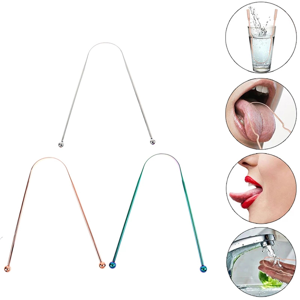[Hàng mới về] Dụng cụ cạo lưỡi bằng thép không gỉ chăm sóc sức khỏe cho nam nữ