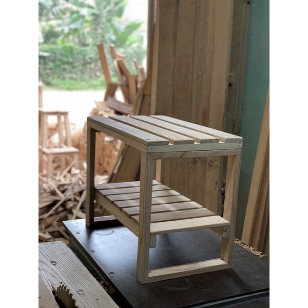Ghế PALLET GỖ TỰ NHIÊN DECOR 2 tầng / dài 50 ,rộng 30 , cao 40cm