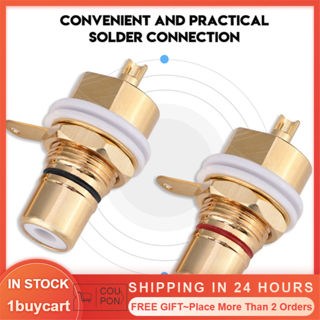 Set 2 giắc cắm RCA mạ vàng kết nối đầu âm thanh tiện dụng chất lượng cao