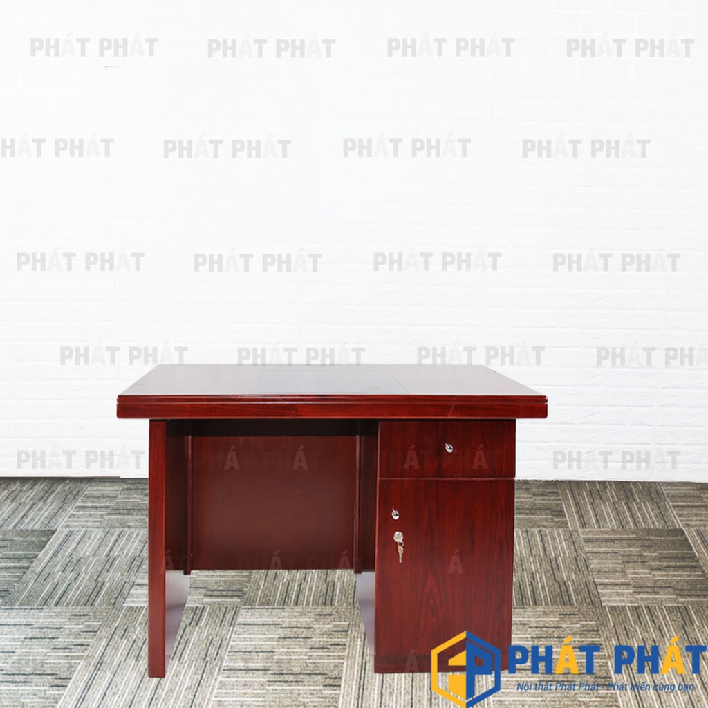 Bàn văn phòng Phát Phát 1.2x0.6m có hộc tủ. Bàn làm việc giám đốc, trưởng phòng chính hãng - BTP2H