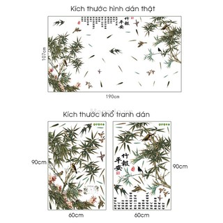 Decal dán tường khóm tre A359