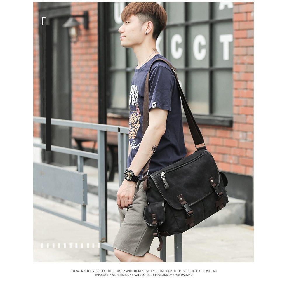 Balo nam vải canvas phong cách vintage – 2021