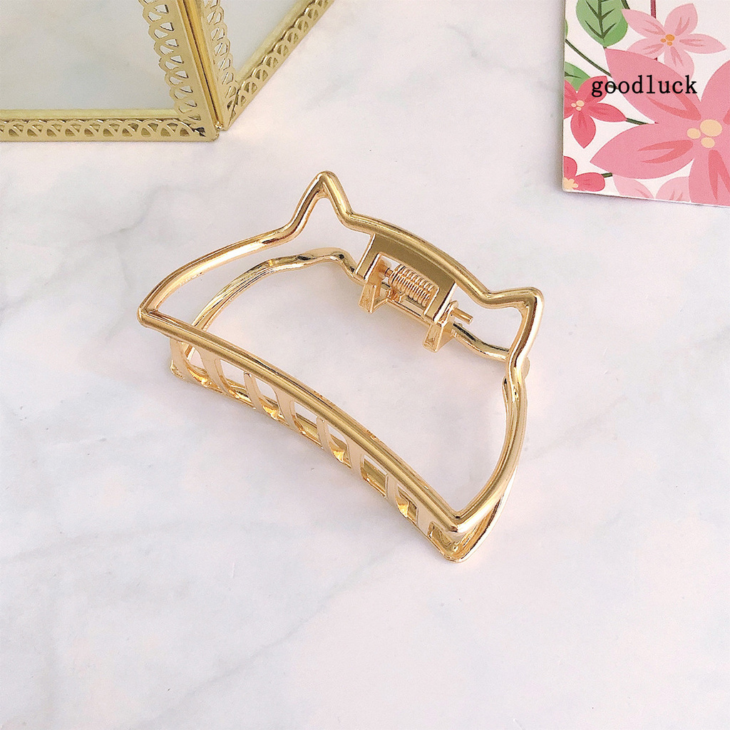 Kẹp Tóc Hợp Kim Màu Trơn Chống Trượt Cho Nữ