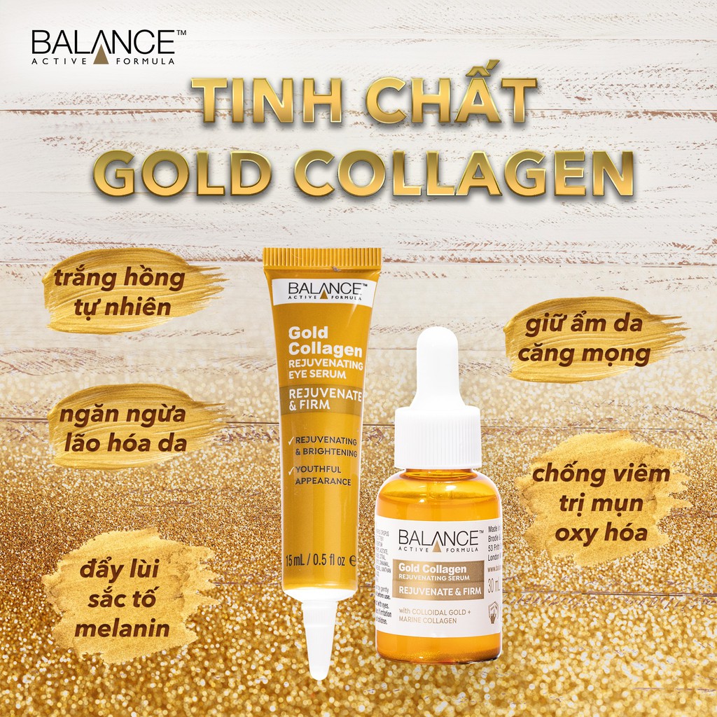 Serum Balance Vàng Tái Tạo Và Dưỡng Da Mắt Balance Gold + Marine Collagen Eye Serum 15ml